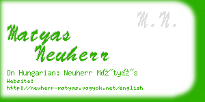 matyas neuherr business card